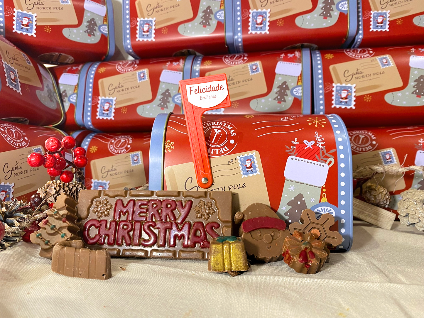 Caixa de Correio Natal Pequena 🍫