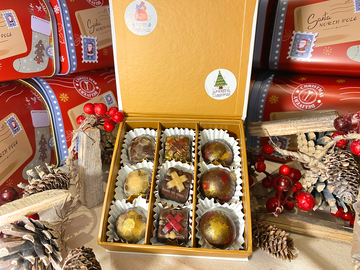 Caixa 9 Bombons Natal 🍬